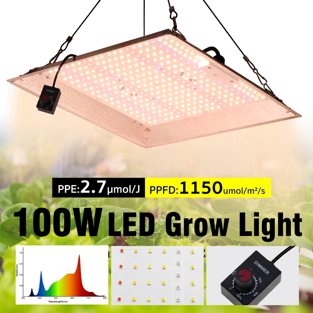 Full Spectrum LED Grow Light 100W LM281B High Brightness Growth Lamp For Greenhouse Plants Seeding Veg Flowers