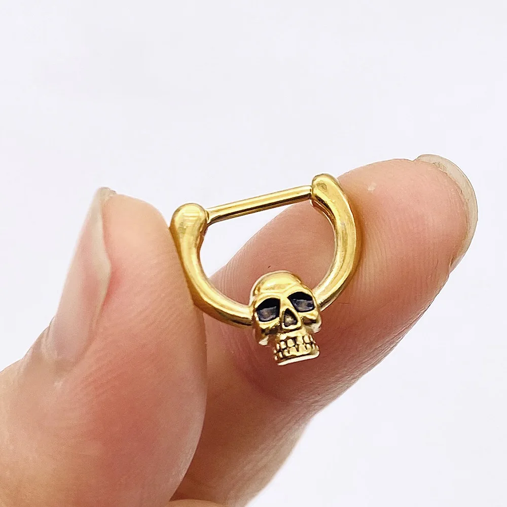 Skull Septum Nose Rings Stainless Steel Nose Piercing Ear Cartilage Body Piercing For Wamen Men