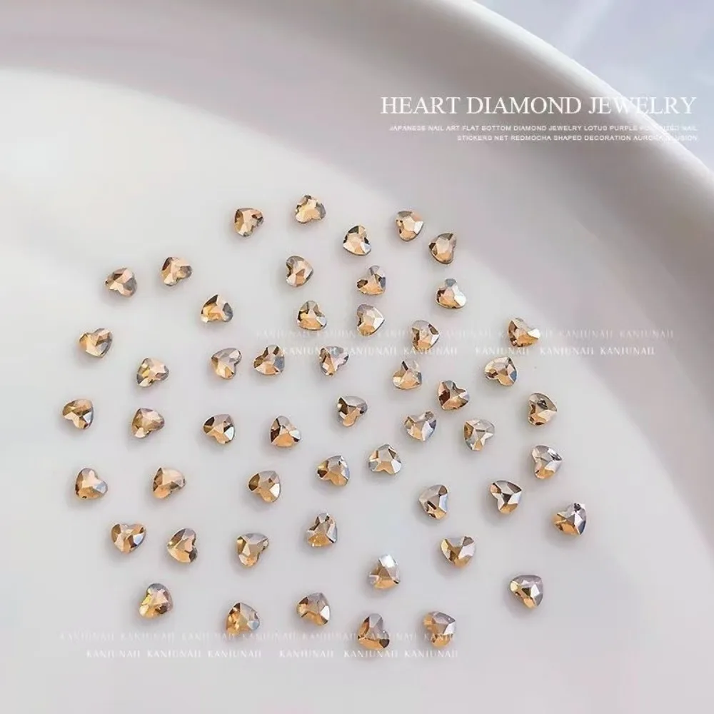 50 pièces 3mm amour diamant bijoux Nail Art couleur fond plat en forme de diamant Pop ongles accessoires ongles décoration ongles fournitures