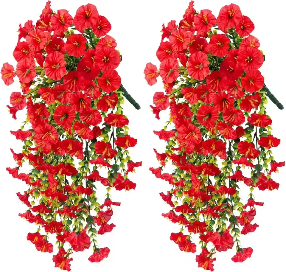 1-10 stuks UV-bestendig kunstmatige Morning Glory & Eucalyptus hangend decor - perfect voor huis, tuin, bruiloften |   Veelzijdig buiten