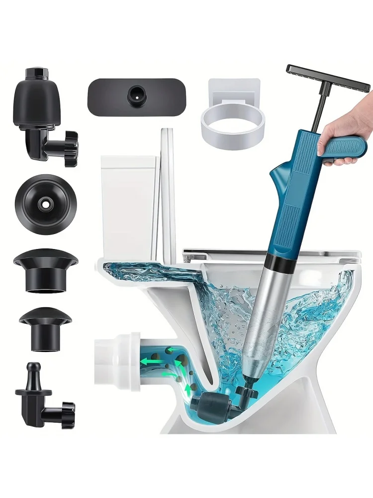 Blaster de vidange, piston d'évier, pistolet de vidange d'air haute pression avec baromètre visuel, piston de toilette à puissance d'air