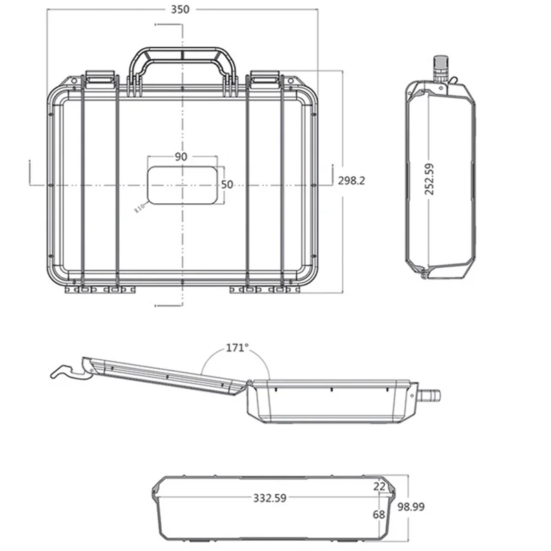 Portable Plastic Tool Box Impact resistance Carry Case Bag Tool Kit Hardware ToolBox W/Sponge Organizer Storage Box 35x27x9.5CM