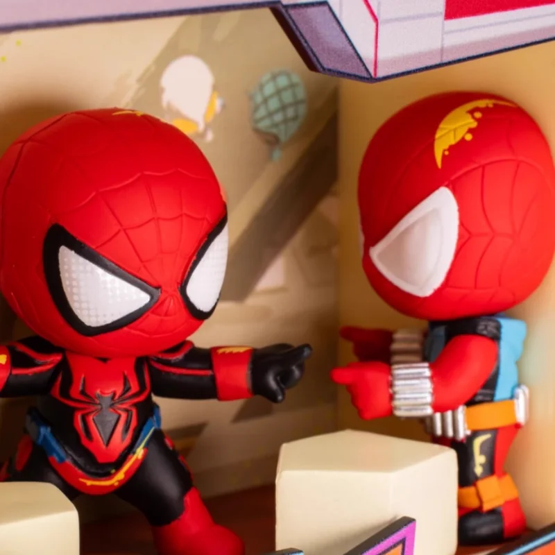 

Горячие игрушки Cosbi Across The Spiderman коллекция 3d диорама слепая коробка фигурка брелок культовая пленка сцены индивидуальные подарки