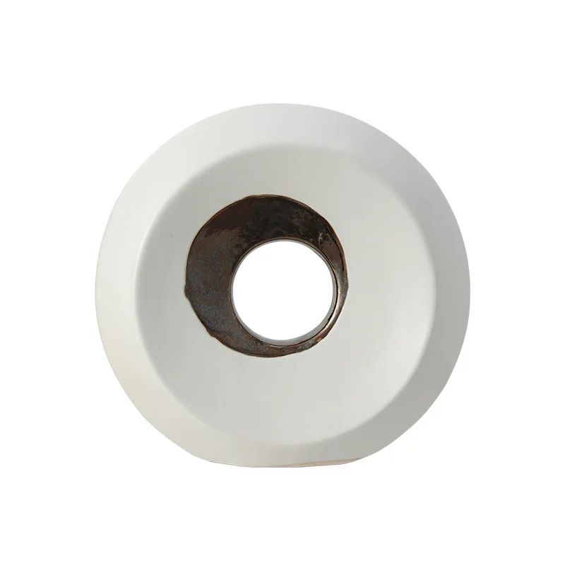 

Modern ins wind geometric art round hole ceramic ornament TV background wall cabinet decoration