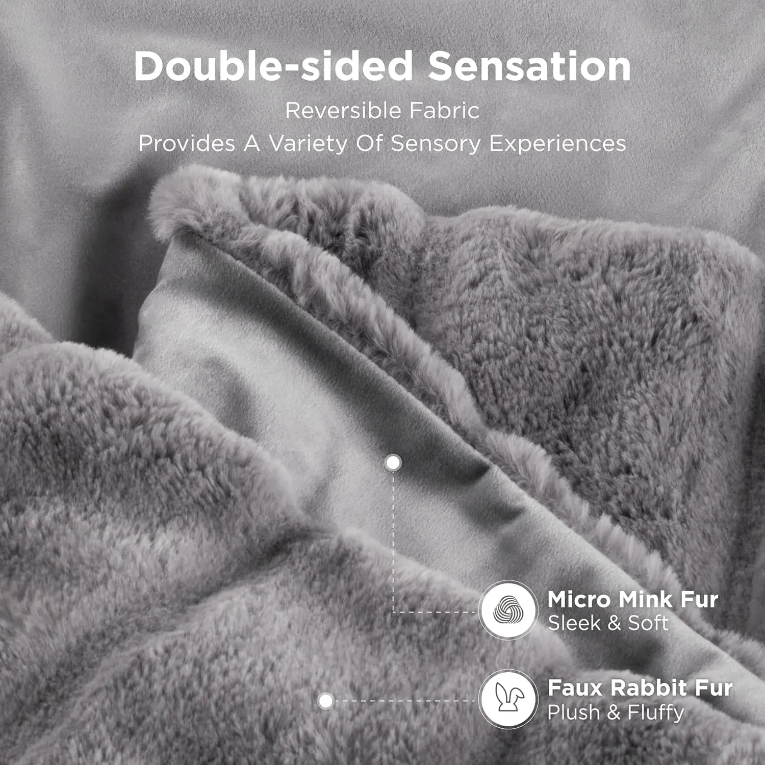 Cobertor de pele sintética para sofá, 90 x 90 polegadas, presente cinza macio e aconchegante