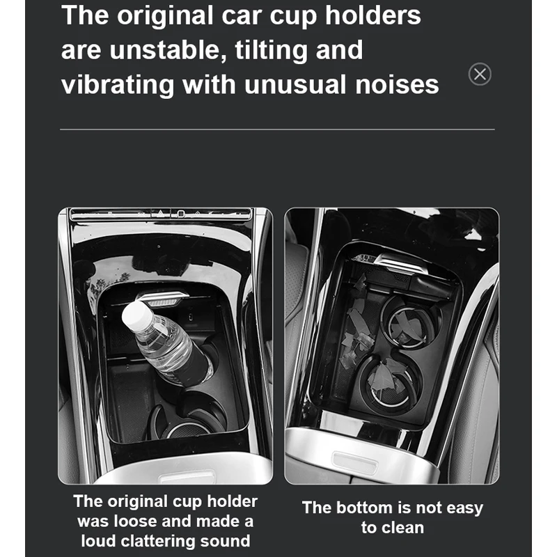 

Car Silicone Cup Holder For Mercedes Benz GLC 2024 2023~2026 Accessorie Central Control Water Cup Pad Coaster Storage Cover Trim