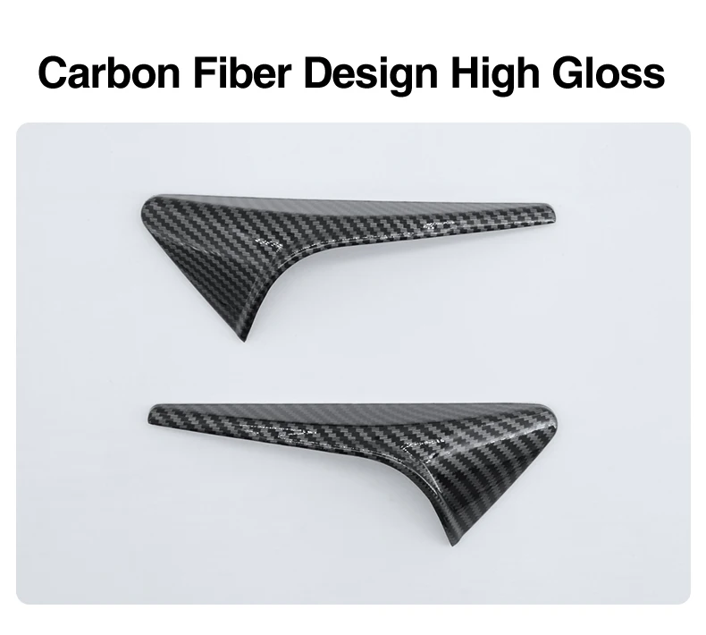 Heenvn 2 Stück ABS Carbon-Muster Seitenkamera-Abdeckung für Tesla Model Y Juniper Model 3 Highland Model YL 2025 2026 Leaf Board Cover – Detail 8