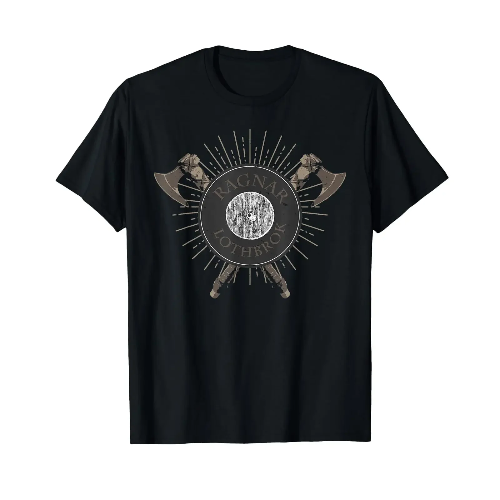 Viking Ragnar Lothbrok Axes T Shirt vintage Washed homme Soft fashion Stylish Versatile Slightly streetwear graphic Breathable