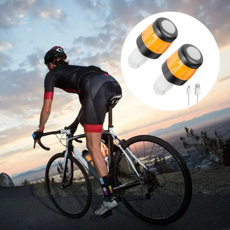

Waterproof Handlebar Lamp High Brightness LED Warning Light Handlebar End Plugs Bar End Safety Warning Light Enduring 24BD