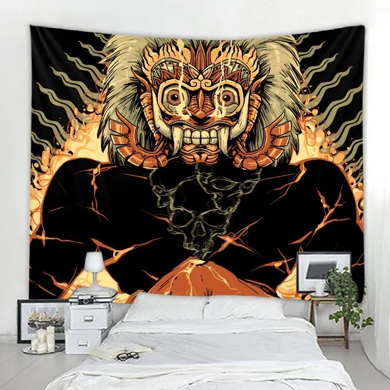 Psychedelic Art Tapestry Wall Cloth Mandala Bohemian Tapestry Japanese Ukiyo-e Ghost Illustration Tapestry Wall Hanging