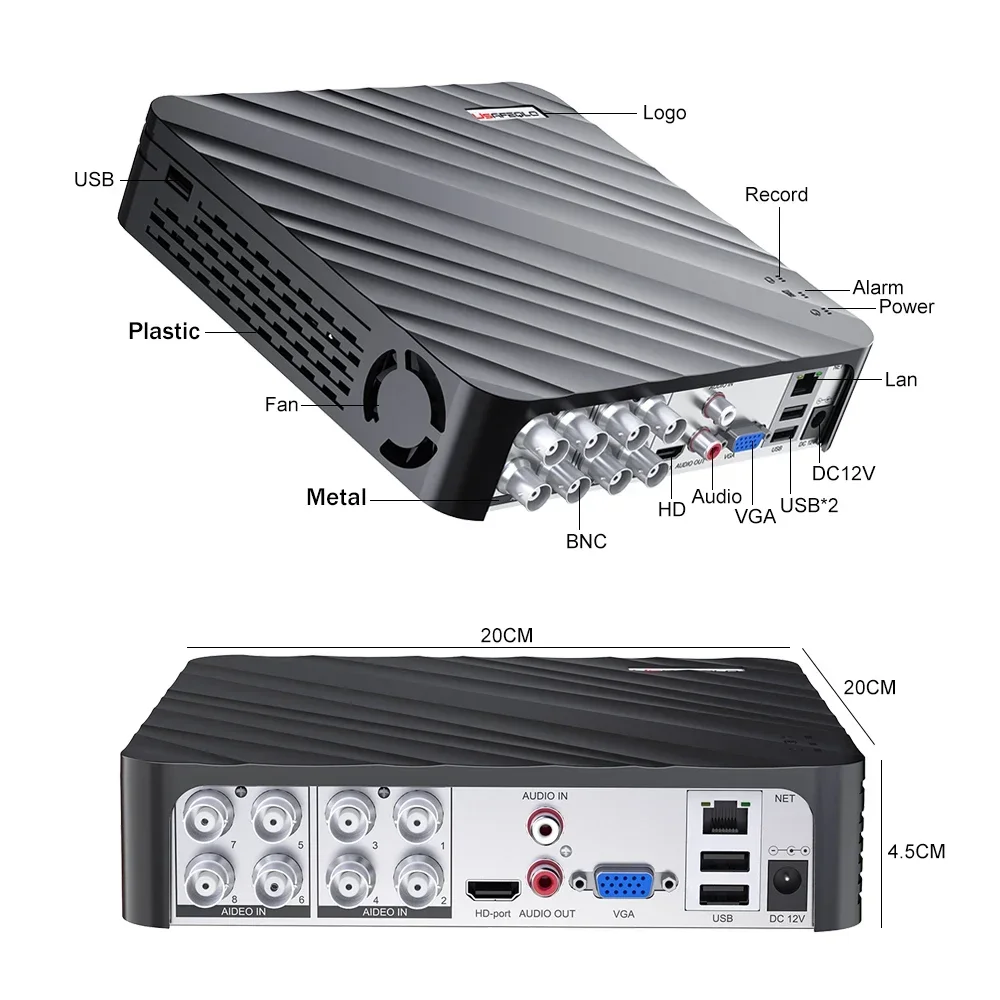 Imagem -06 - Gravador de Vídeo Híbrido para Câmera Ahd Câmera ip Câmera Analógica Canais Canais Cctv Ahd Dvr Ahd-n 1080p Nvr 4in 1