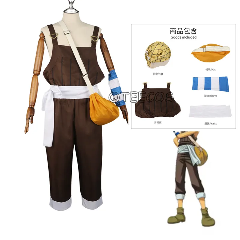 

Usopp Cosplay Costumes Anime Role Play Uniform Halloween Carnival Dressing Outfit T-shirt Scarf Bag Set For Men