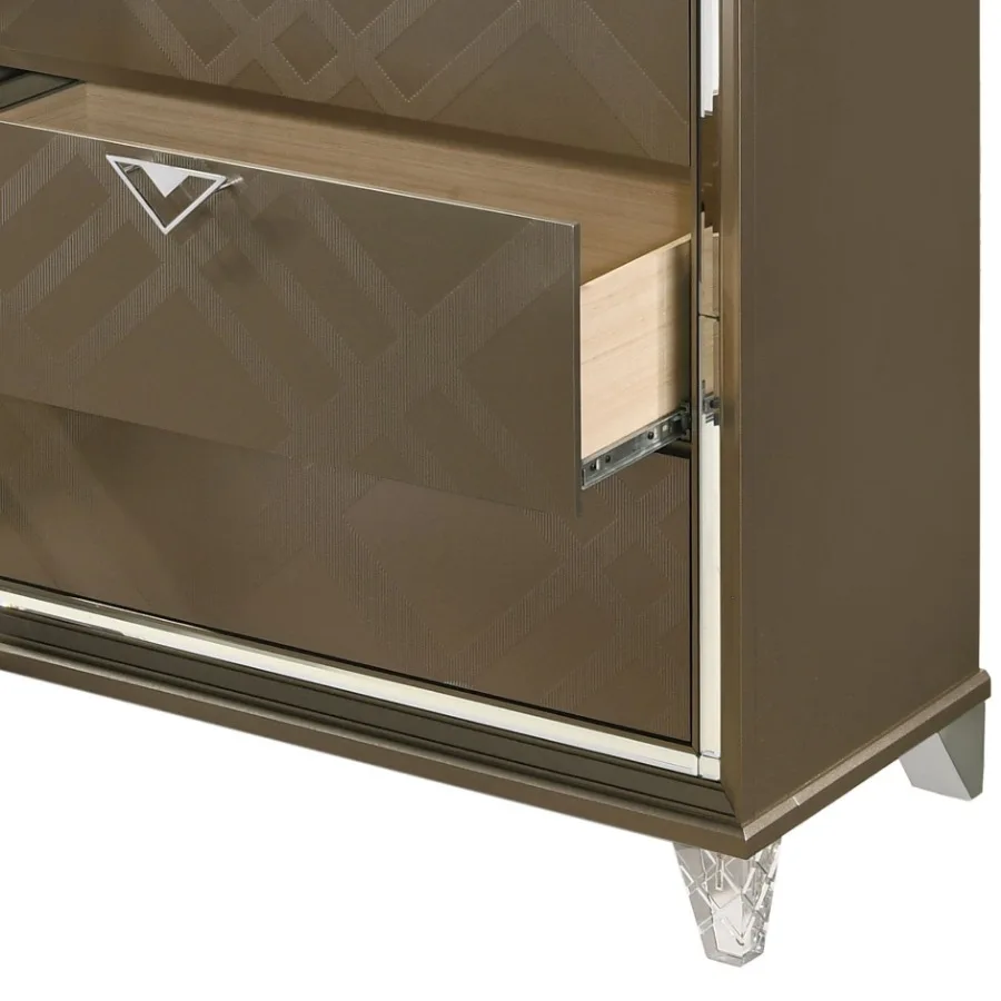 Komoda Skylar w kolorze ciemnego szampańskiego