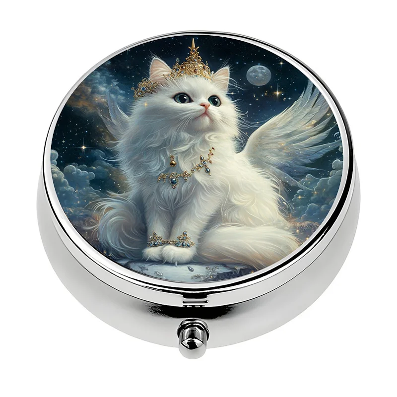 1 piece Fairy Princess Theme Three-Compartment Pill Box Mini Pill Container Tablet Storage Box Unique Gift Travel Portable