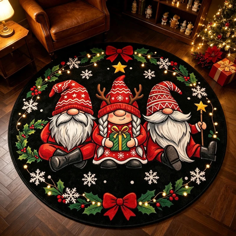 Non Slip Round Carpet Halloween Ghost and Pumpkin Print Rug Living Room Holiday Home Decor Floor Mat