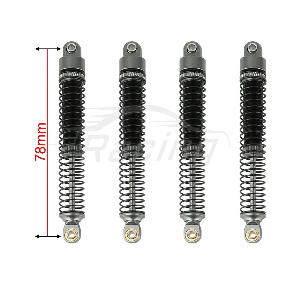 4 sztuki 78mm amortyzatory aluminiowe amortyzatory dla 1/18 gąsienica RC TRX4M TRX-4M Bronco części zamienne