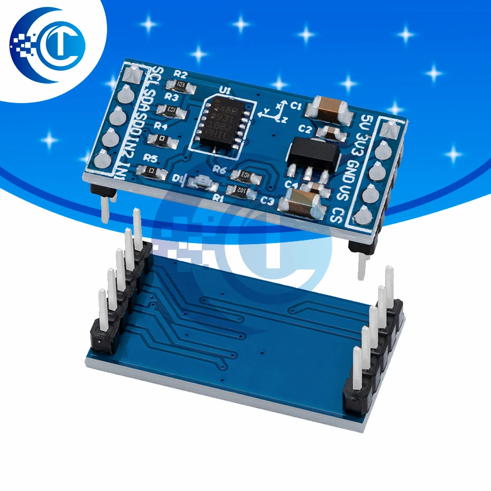 ADXL345 3-Axis Accelerometer Module: ±16g High-Precision with I2C/SPI Interface – Compatible for Arduino & Raspberry Pi