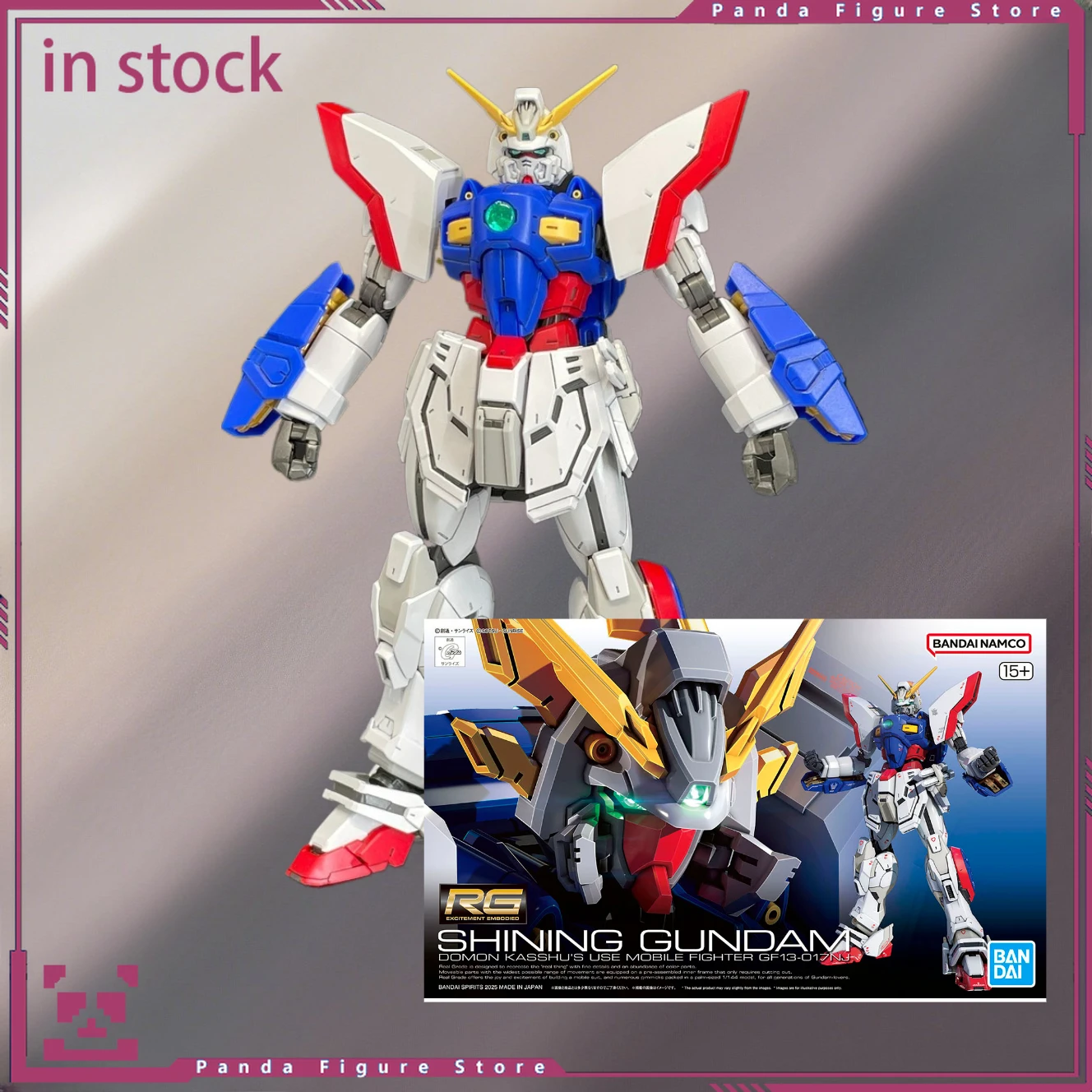 

Original Bandai Rg 41 1/144 Mobile Fighter G Gundam SHINING GUNDAM Assembled Model Anime Action Figure Collection Toy Gift
