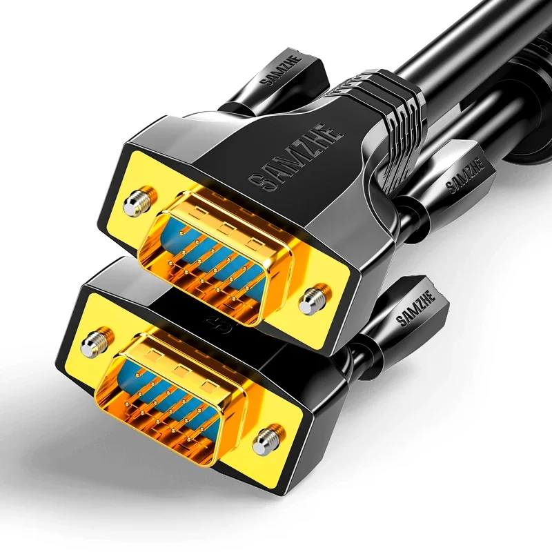 SAMZHE 1080P VGA-kabel Vergulde mannelijke naar mannelijke kabel voor computerprojector Monitorscherm PC TV-adapterconverter