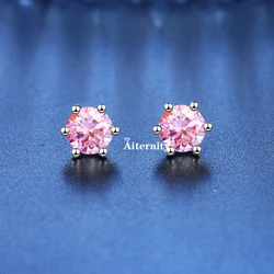 18K Zircon Earrings S925 Sterling Silver D Color VVS1 Plating Earring Stud for Women As Shinning As Diamond Wedding Jewelry