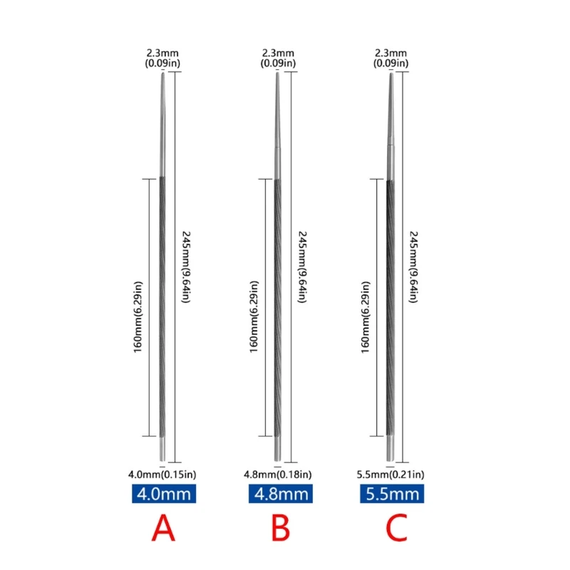 3Pcs Chainsaw Chain File for Sharpening Chainsaw File Kit Sharpening Round Files Saw File Chain 5/32\' 3/16\' 7/32\' DropShipping