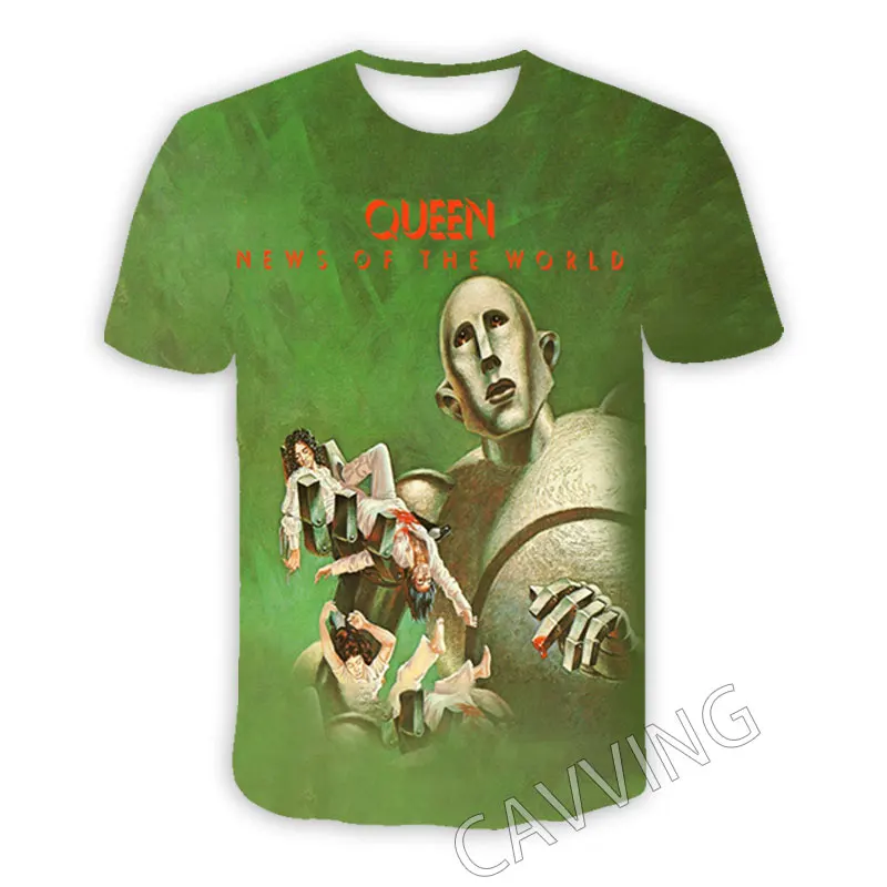 CAVVING 3D Printed  Queen Rock Band  Casual T-shirts  Hip Hop T Shirts Harajuku Styles Tops Clothing for Men/women   T02