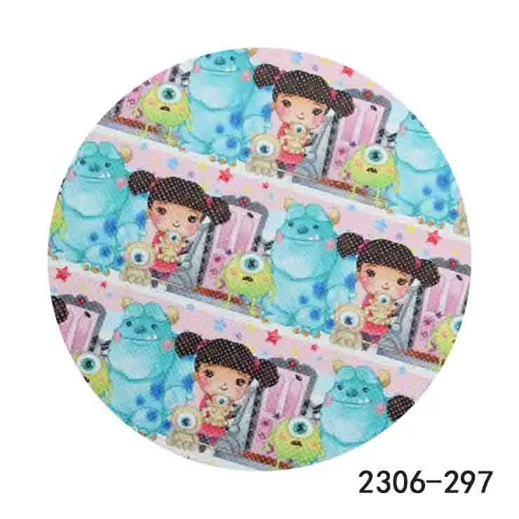 Printed ELEMENTAL Stitch Cartoon Disney Faux Leather Fabric 30X136cm for DIY Hairbows Craft Materials