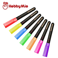 HOBBY MIO MF01-MF07 Fluorescent Marker Paint Pen Coloring Tools Double-End Water-Based Paint Color Model Pen for Model Kits