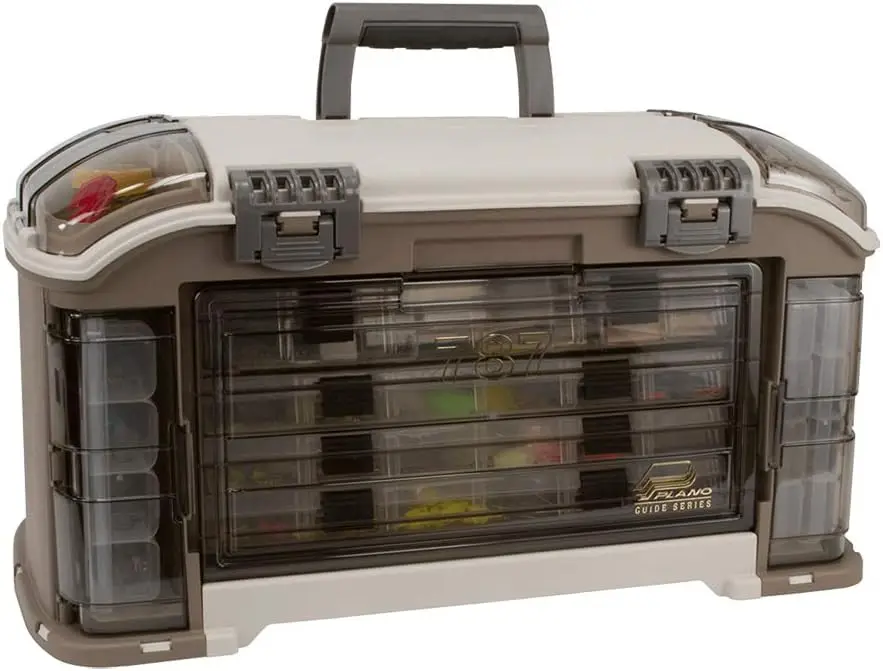 Angled Guide Series Stowaway Fishing Tackle Storage System with 7 Stowaway Compartments, Premium Tackle Organization, One Size