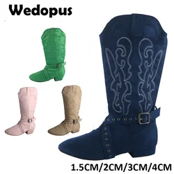 Wedopus Customized Heel Embroidery Women's Country Boot for Dance Soft Sole Suede Dance Shoes Boots Woman Very Comfortable