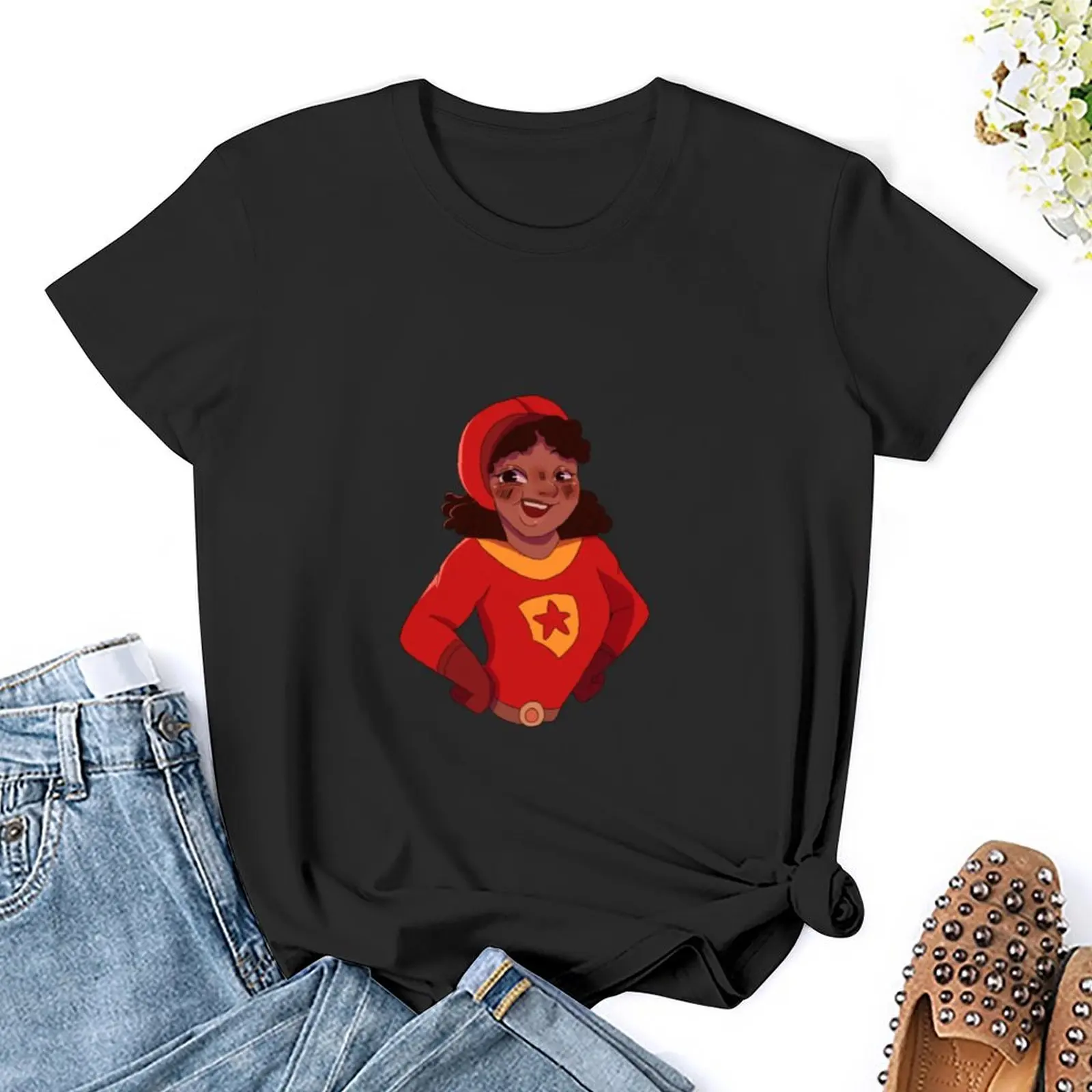 Wordgirl-Top Kawaii bonito para mulheres, camiseta designer, roupas luxuosas, verão