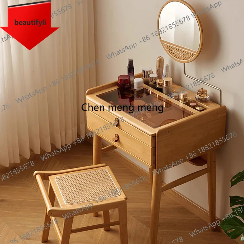 

B53 Storage Small Vanity Table Bedside Drawers Makeup Mirror Dressing Table Cosmetics Cheap Corner Penteadeira Trendy Furniture