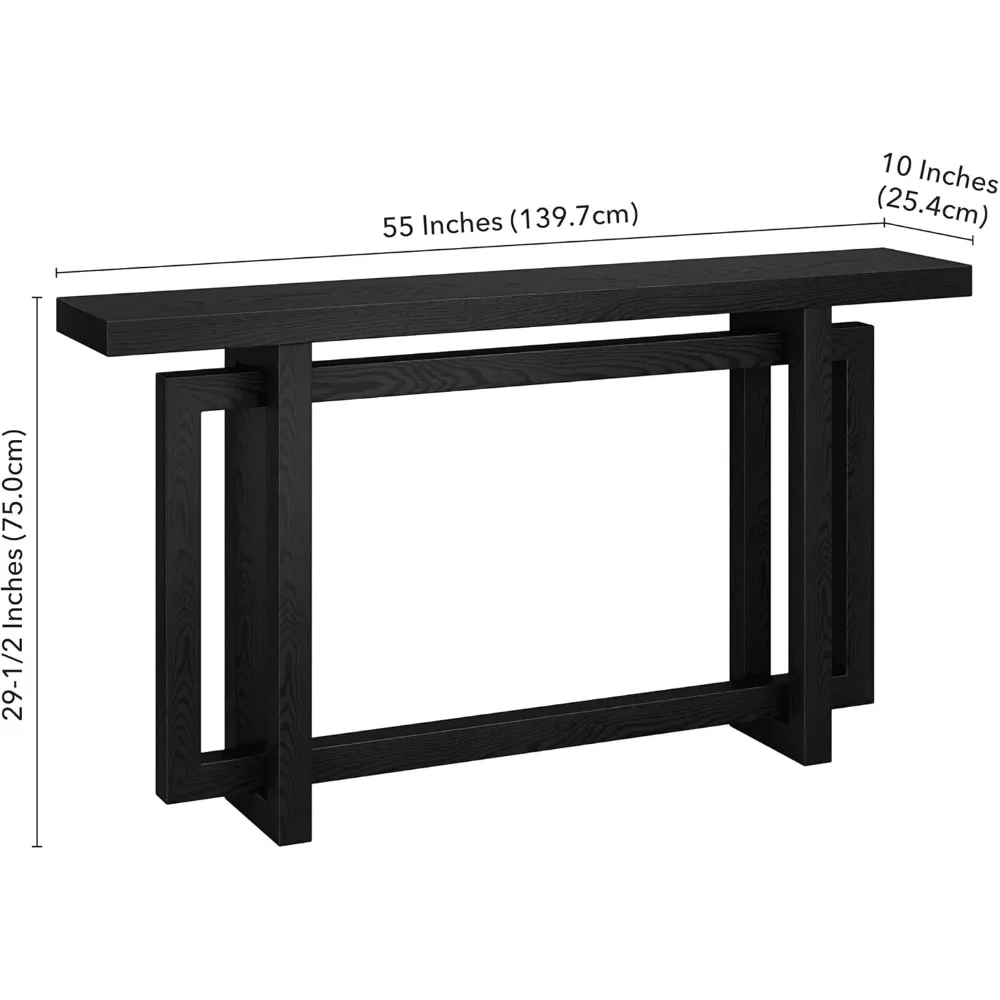 "طاولة كونسول سوداء بعرض 55 بوصة من هين آند هارت"