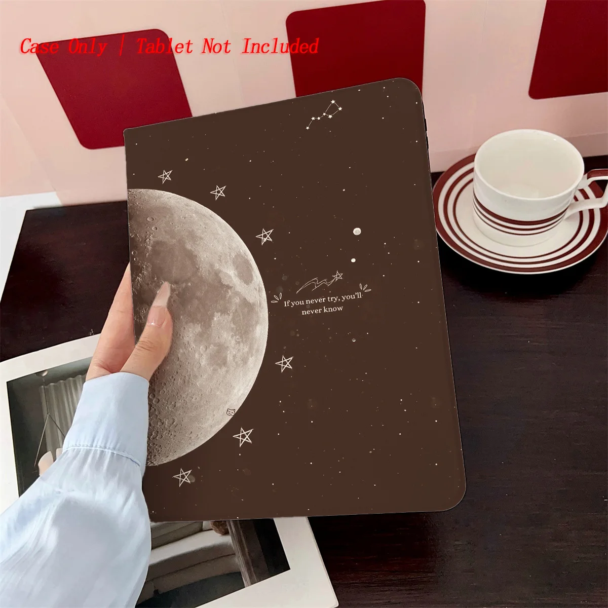 

Whimsical Crescent Moon & Stars Pattern iPad Case for Pro 11 2nd Gen Air 3 9.7 Mini 5 7.9 Shockproof Bumper Cover