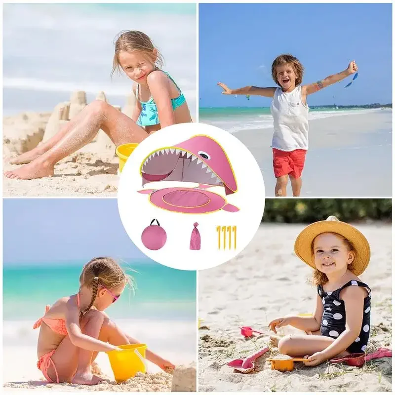 خيمة داخلية للأطفال، خيمة كرتونية للشمس، حماية من الأشعة فوق البنفسجية، مدمجة في حمام سباحة صغير، مأوى شمسي محمول قابل للطي، مظلة خارجية للأطفال