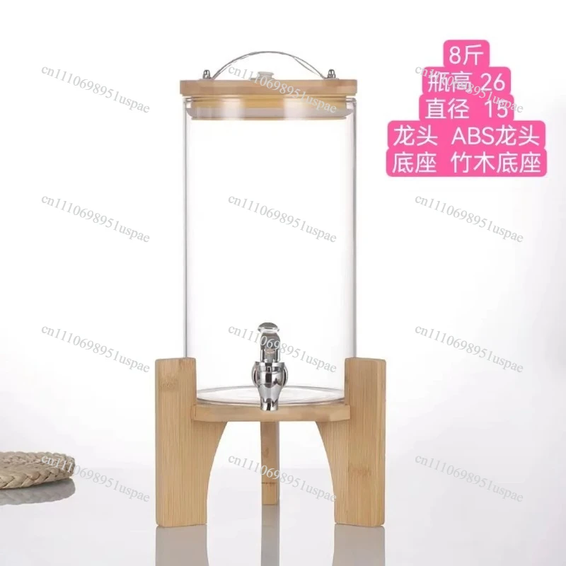 High-Temperature Resistant Glass Wine Bottle with Built-in Faucet,Ideal for Homemade Plum Wine,Grape Wine,Herbal Liquor Brewing