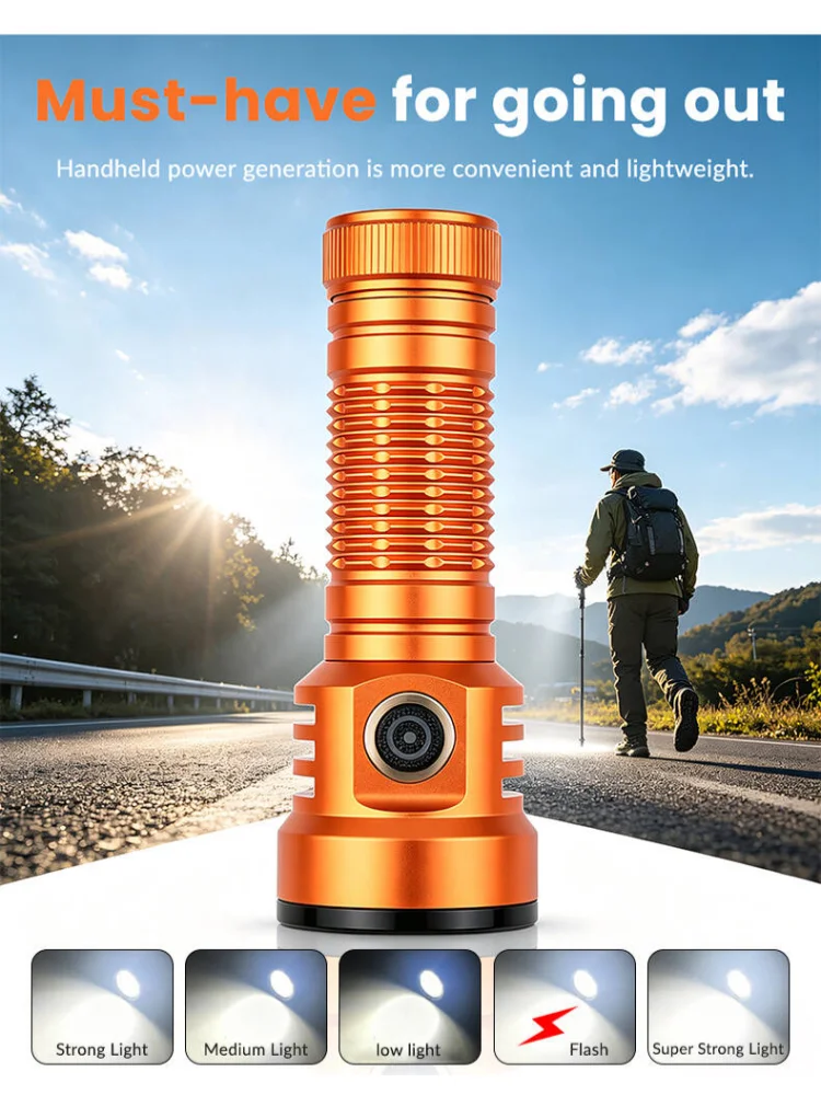 Neue Taschenlampe aus Aluminiumlegierung mit acht LED-Leuchten, hoher Intensität, großer Reichweite, festem Fokus, wiederaufladbar und langlebig für den Außenbereich.
