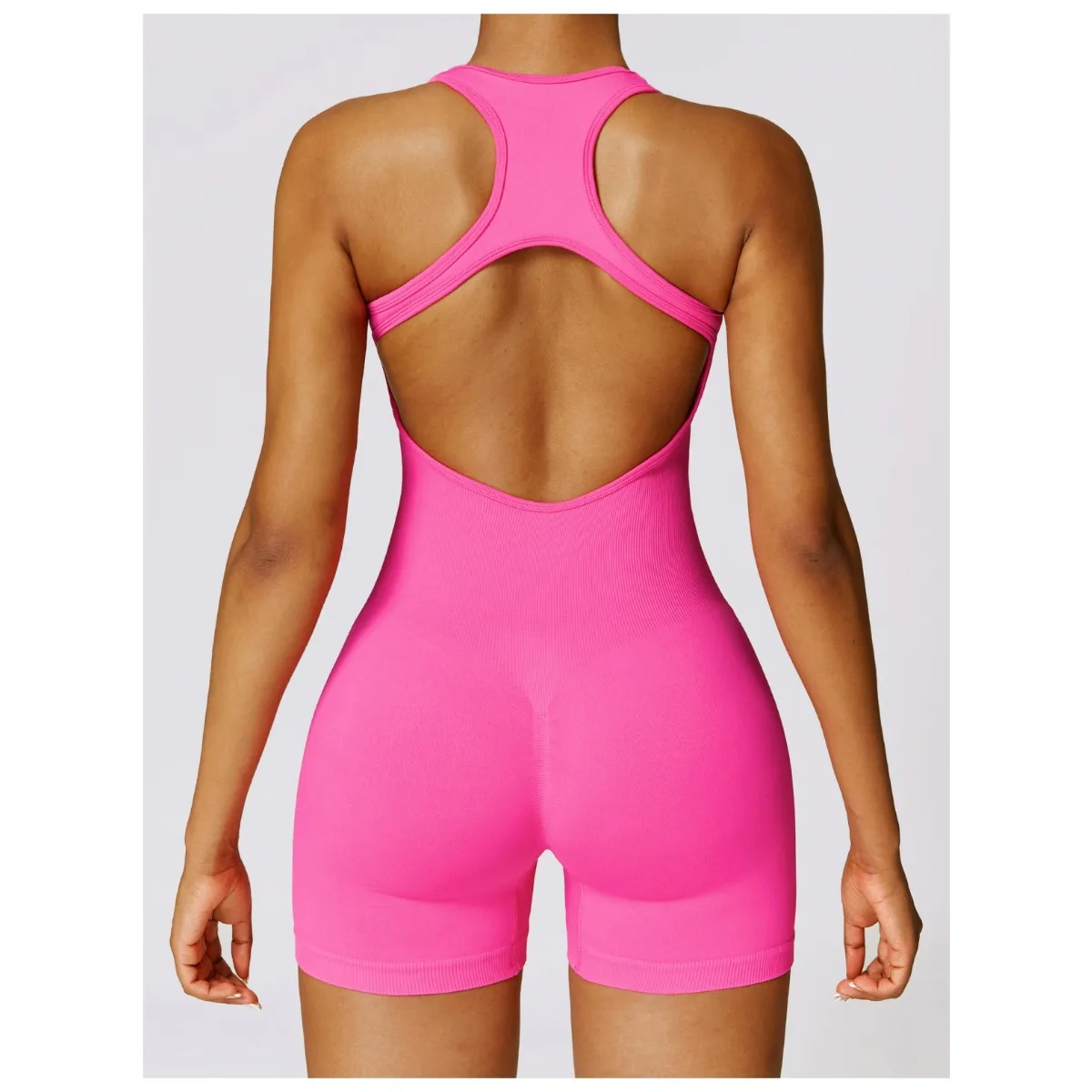 

women's workout rompers bodycon cutout padded seamless yoga tight Bodysuits one piece sport fitness yoga shorts jumpsuit summer