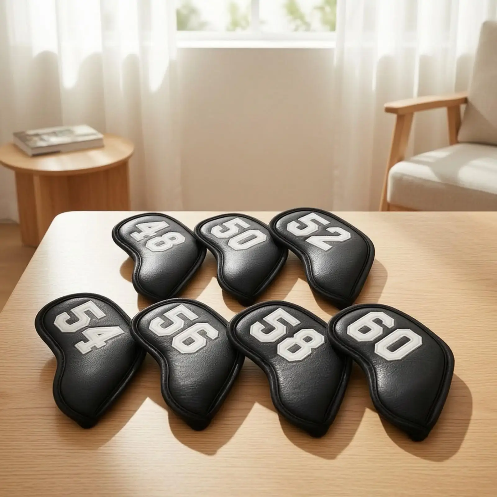 Soft PU Leather Golf Iron Covers Numbered Headcovers with Cushioned Padding for Safe Transport and Storage