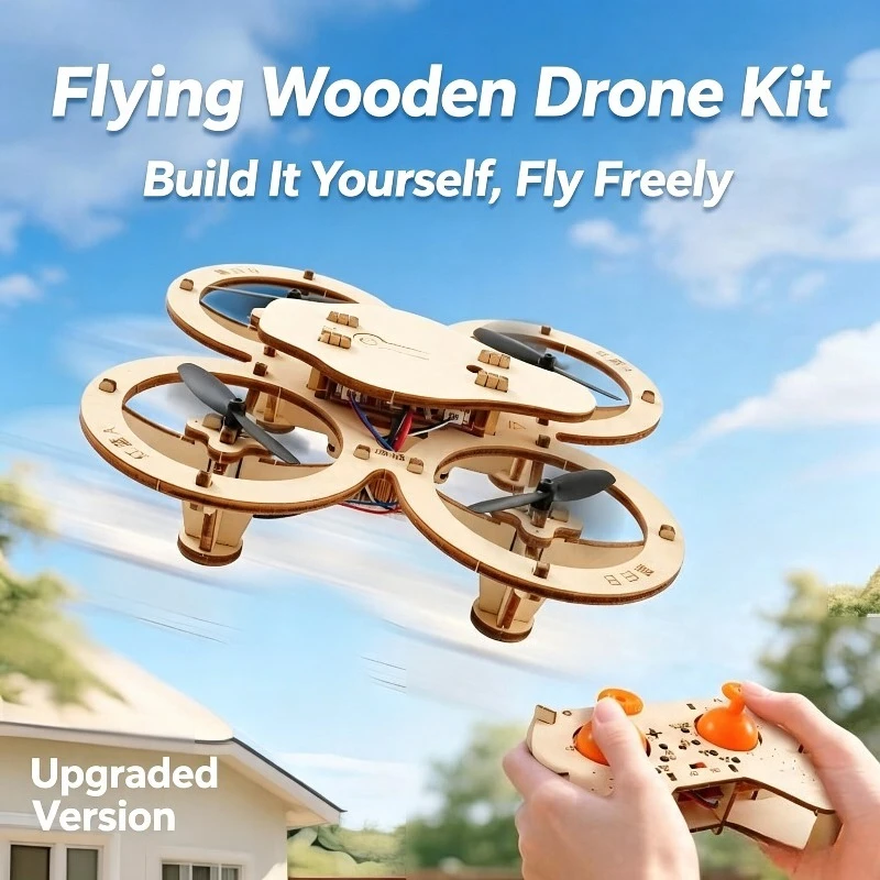 Wooden Rc Quadcopters DIY Kit Electronics Educational RC Aircraft Assembly STEM Science Building Toy Gift for Boys Teenagers