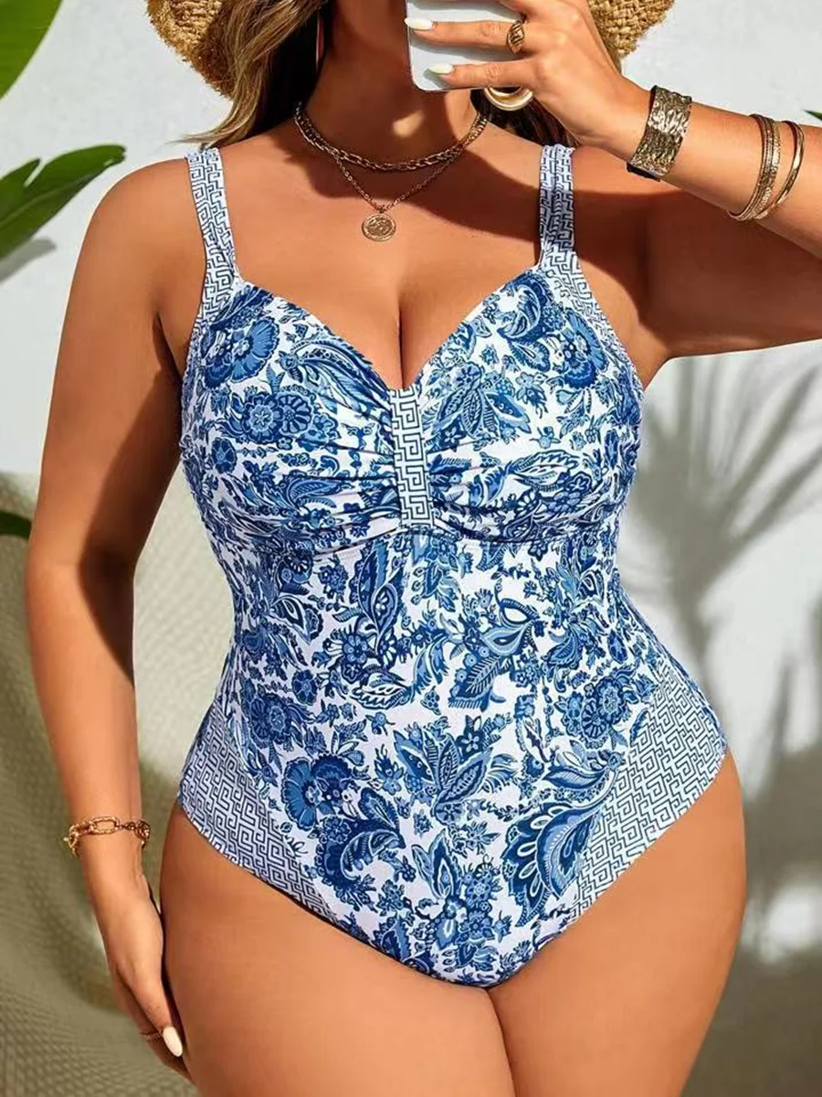 

Купальник танкини больших размеров 2026: женский сексуальный купальник-бикини с пуш-ап эффектом, цельный купальник для пляжа, женский купальный костюм