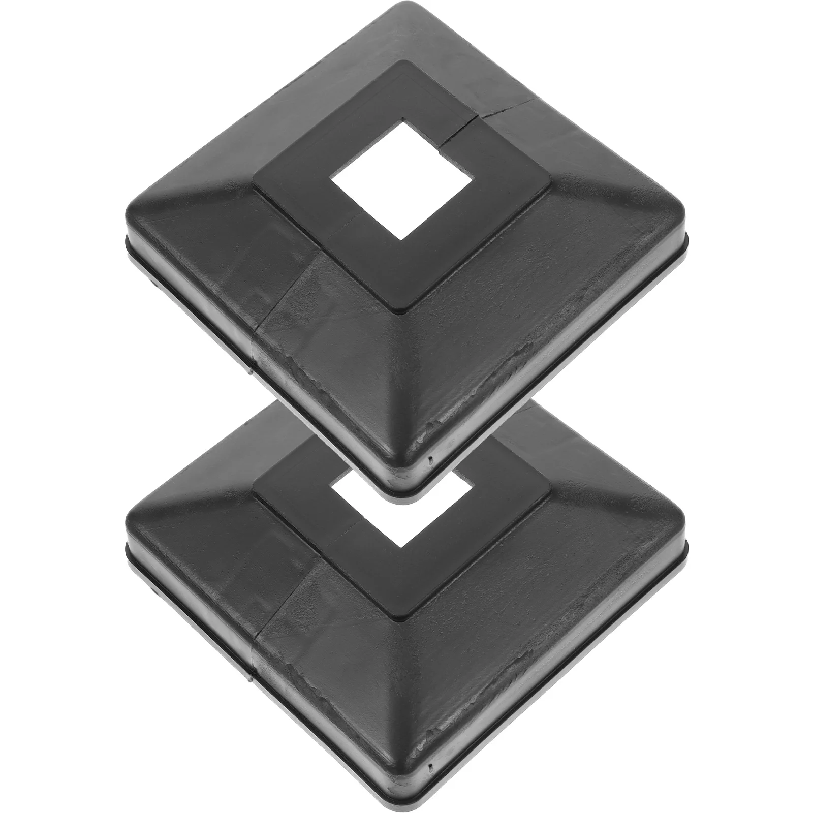 

2 Pcs Guardrail Plastic Bottom Cover Vinyl Fence Parts Decorative Post Caps outside Lamps for Wall Light Split Solar Lights