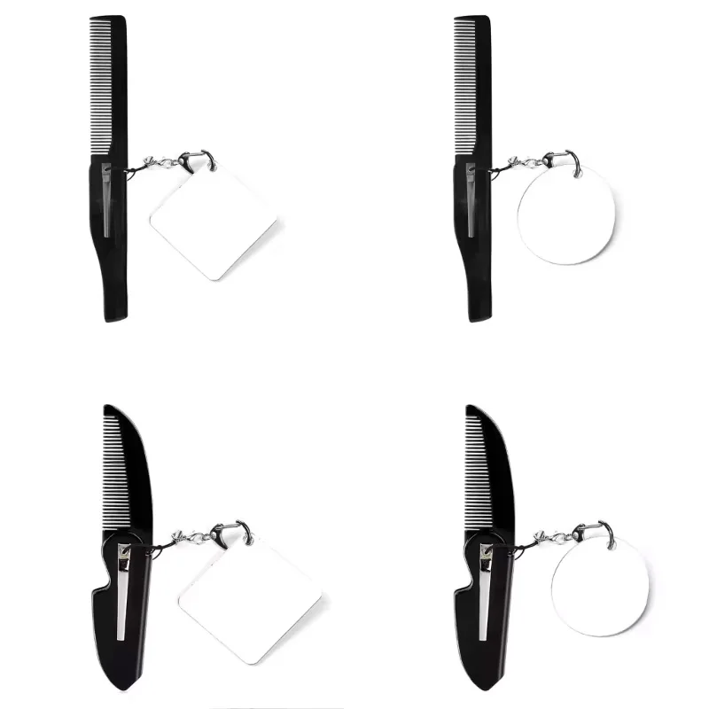 

Portable Folding Beard Comb for Men Anti-Static Hair Styling Tool with Acrylic Mirror Mustache Grooming Accessory