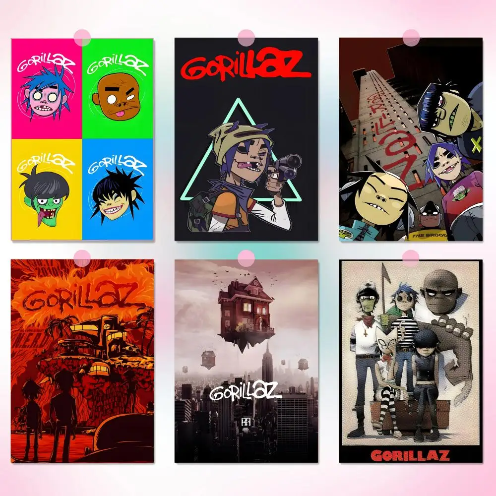 Anime G-Gorillaz Album Modern Wall Setup Minimalist Home Idea Trendy Wall Makeover Warm Glow Setup Clean Living Space Poster