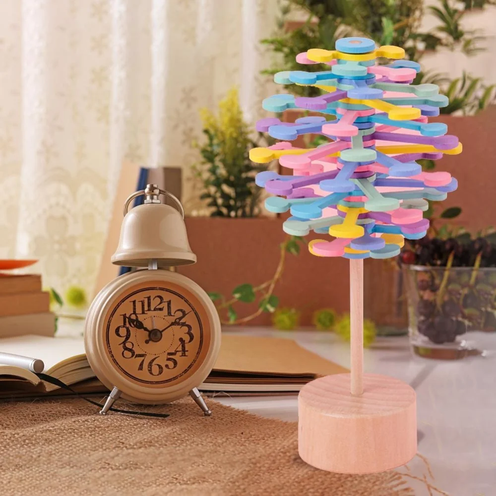 Wooden Helicone Rotating Lolly Toy Kids Inserted Educational Toys