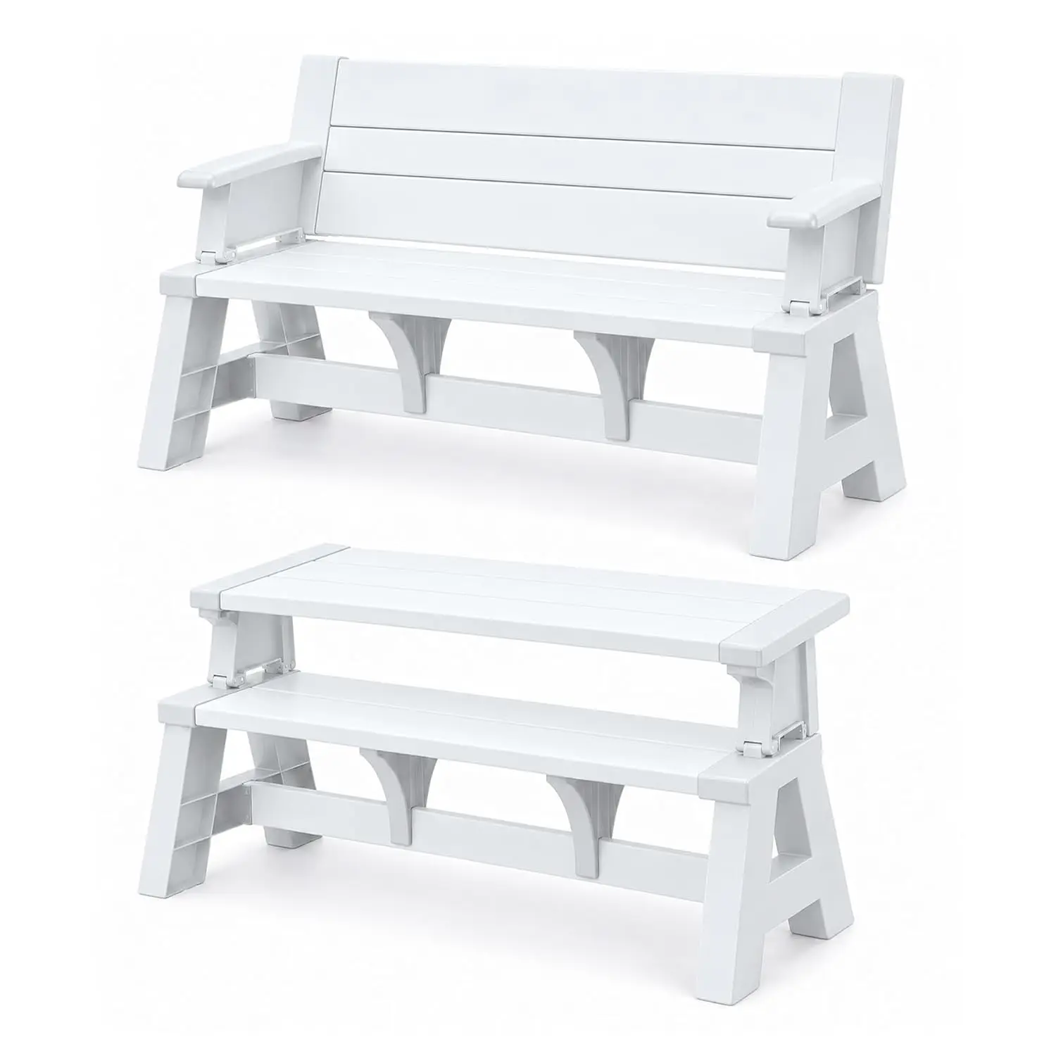 2-in-1 Outdoor Bench & Folding Picnic Table, Convertible Patio Furniture, Customized