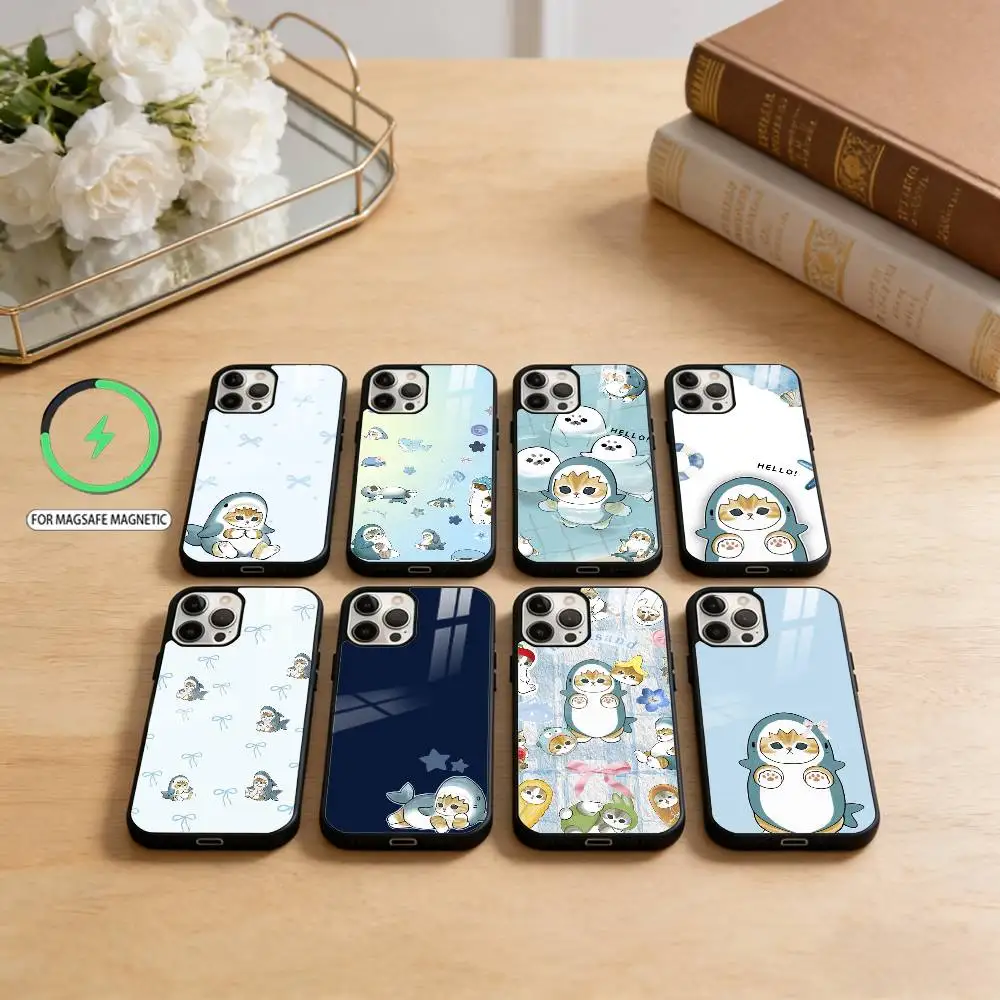

Cute M-Mofusands C-Cat Phone Case For iPhone17,16,15,14,13,12,11 Plus,Pro Max Magnetic For Magsafe Wireless Charging