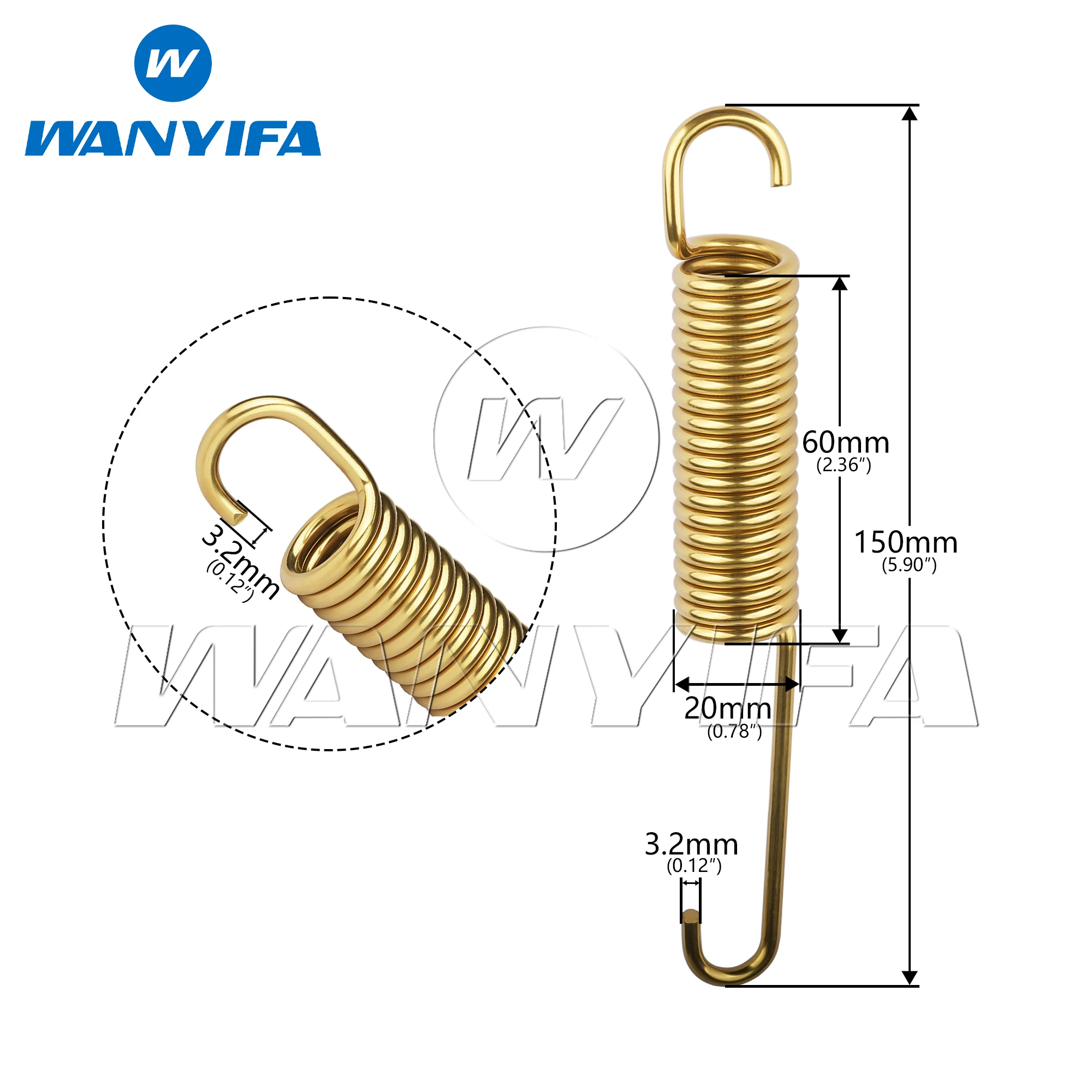 Wanyifa Titanium Side Stand Spring Length 150mm Universal Motorcycle Side Bracket Parking Rack Ti GR5 Springs