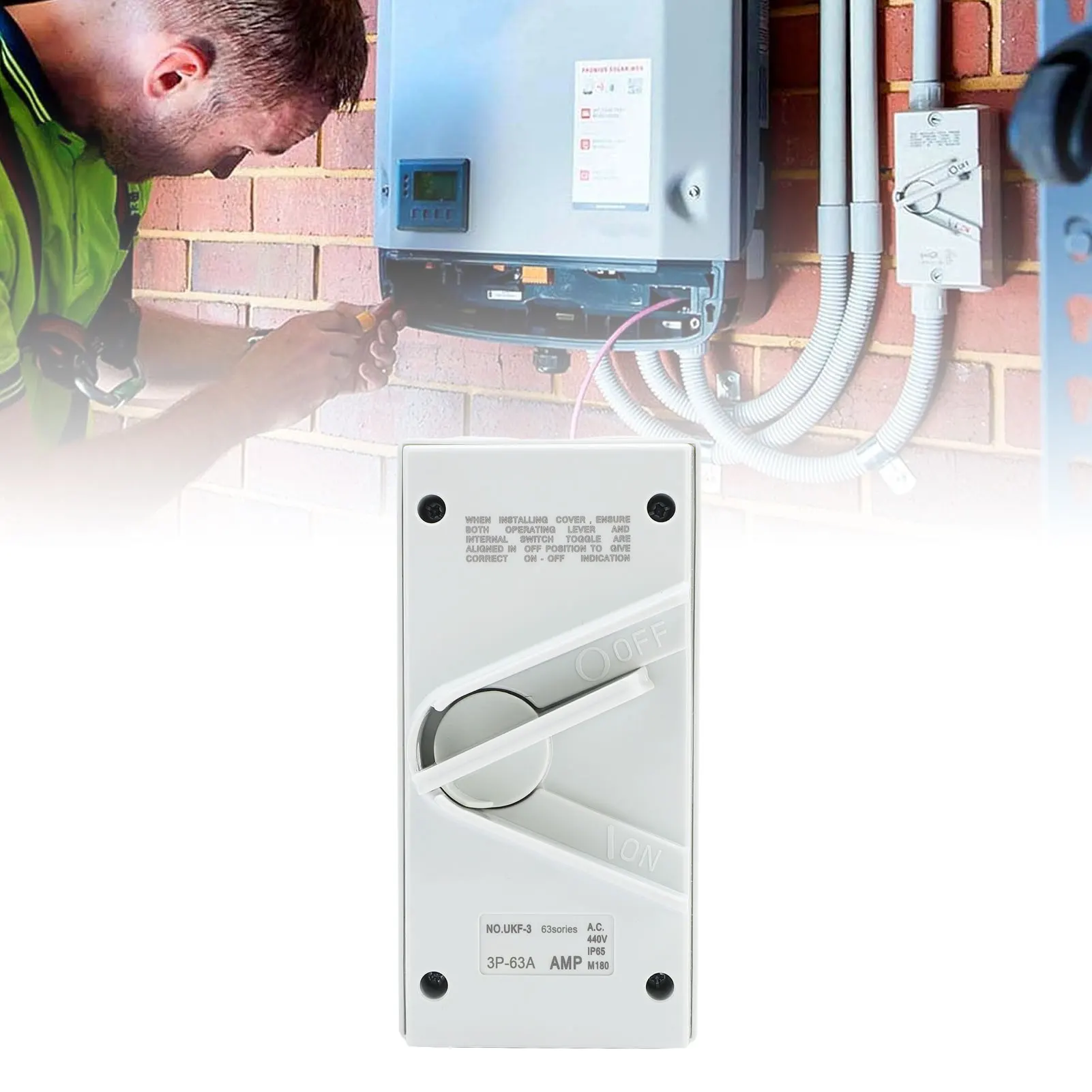 

63A 440V AC Disconnect Enclosed Motor Disconnect AC440V 63A 3 Pole IP65 Water Proof Enclosed Motor Circuit Breaker