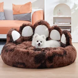 Cozy Comfy Pet Dog Bed Paw Shape Warm Dog Bed Cushion for Your Furry Friend Fluffy Dog Bed Cat Mat Deep Sleeping Warm Thickened